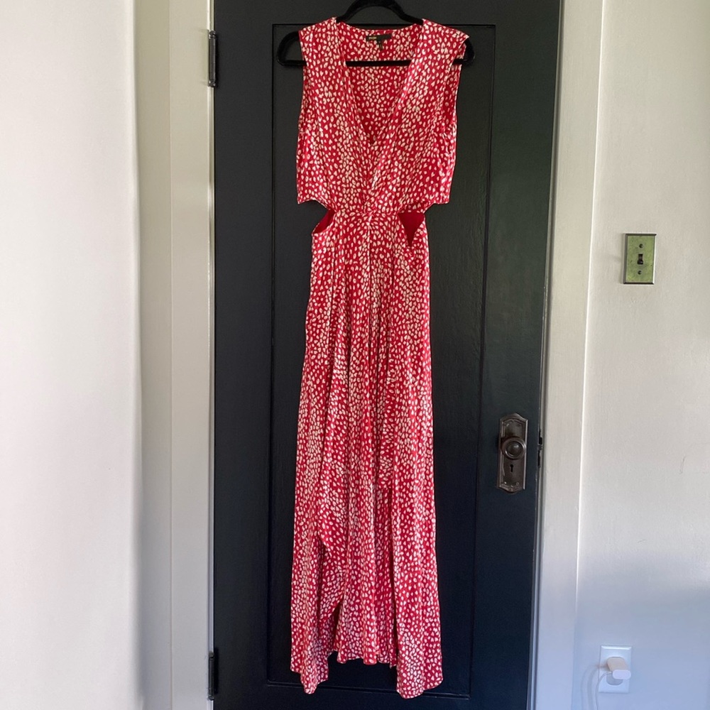 Stunning Women’s Maje Sleeveless Red Open Sides Maxi Dress Sz 3